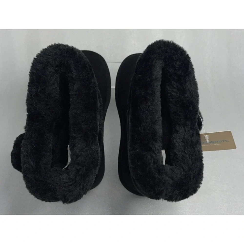 Thereabouts Willa Flat Heel Black‎ Winter Boots Faux Fur Girls Size 12 NEW